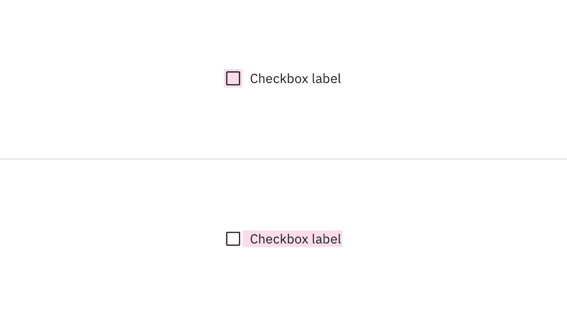 Click targets for checkbox. Click targets for checkbox.