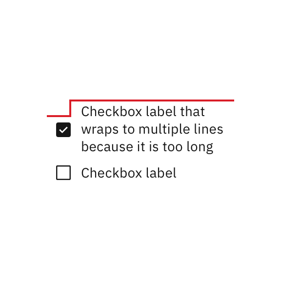 Do not vertically center wrapped text with the checkbox. Do not vertically center wrapped text with the checkbox.